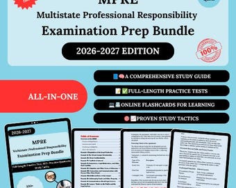 Paquete de preparación para el MPRE 2026 / Estudio MPRE / Examen MPRE / Responsabilidad profesional multiestatal / Examen de responsabilidad profesional multiestatal / MPRE