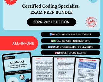 Paquete de preparación para la certificación CCS 2026 / Especialista en codificación certificado / Estudio para la certificación de especialista en codificación / Examen CCS / CCS / Preparación para la certificación de especialista en codificación