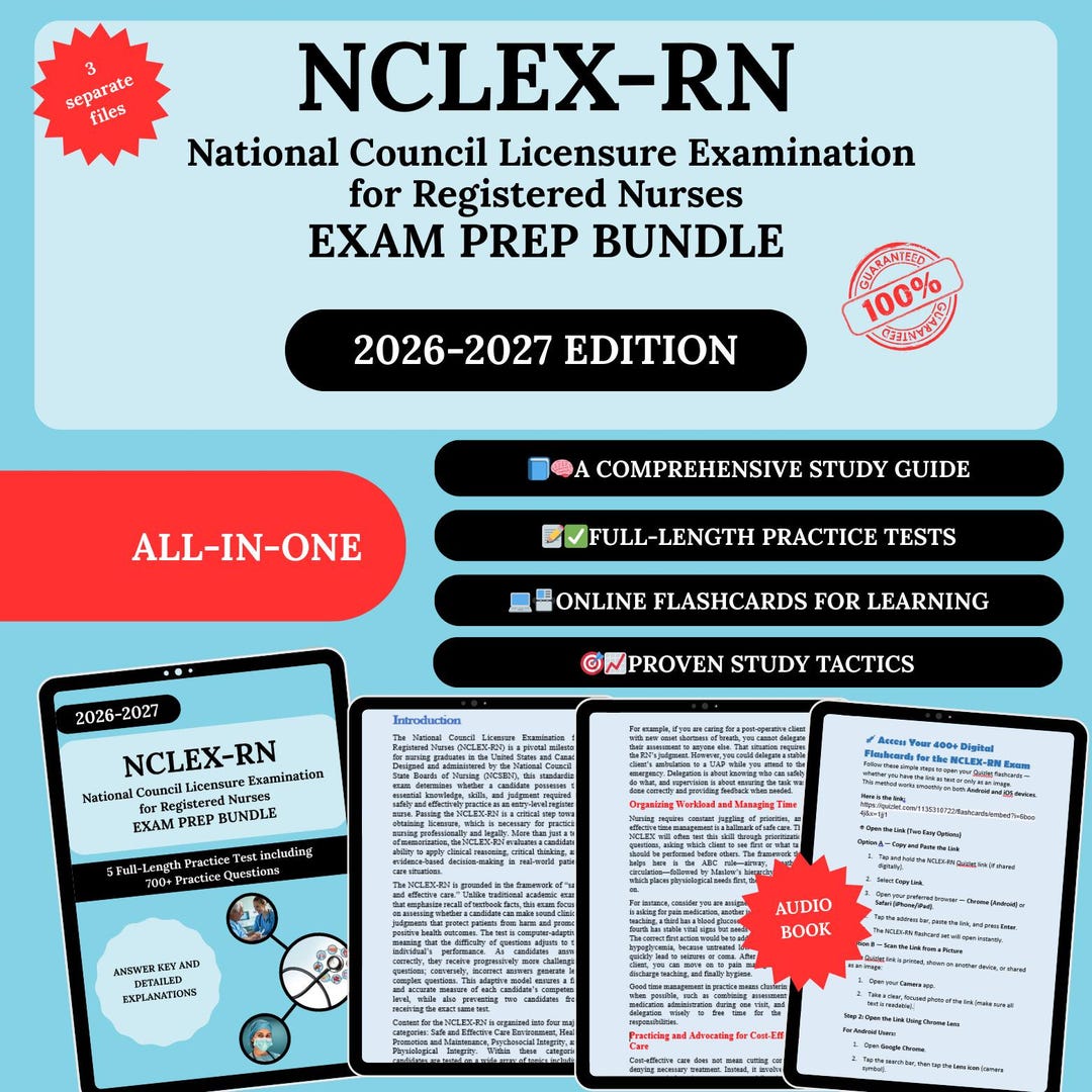 Nclex Rn Prep Bundle 2026 | Nclex Rn Exam | Nclex Rn Study Guide ...