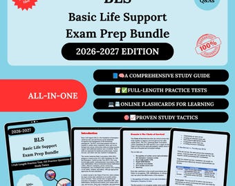 Paquete de preparación para el BLS 2026 / Soporte vital básico / Examen de soporte vital básico / Manual de soporte vital básico / Tarjeta de soporte vital básico / BLS / Examen de BLS