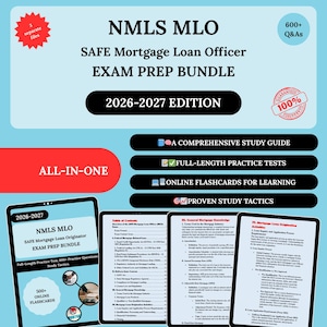 Puede incluir: Un paquete de preparación de exámenes todo en uno para el examen NMLS MLO SAFE Mortgage Loan Officer. Incluye una guía de estudio completa, pruebas de práctica completas, tarjetas didácticas en línea y tácticas de estudio probadas. Edición 2026-2027.