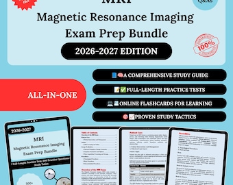 Paquete de preparación para resonancia magnética 2026 / Imágenes por resonancia magnética / Resonancia magnética / Guía de estudio para resonancia magnética / Preparación para el examen de resonancia magnética / Examen de resonancia magnética / Estudio de resonancia magnética / Apuntes de resonancia magnética