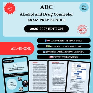 ADC Prep Bundle 2026 | Adc Study Guide | Addiction Counselor Resources | Addiction Counselor | Alcohol Counselor | Adc Exam | Adc Exam Prep