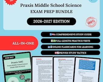 Praxis 5442 Prep Bundle 2026 | Praxis 5442 Exam | Praxis 5442 | Praxis Middle School | Praxis 5442 Study Guide | Praxis 5442 Study