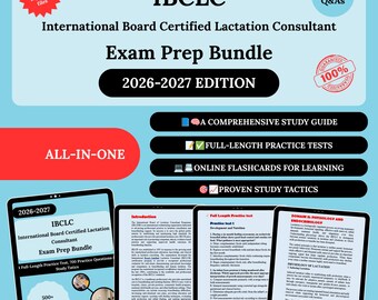 Paquete de preparación para IBCLC 2026 / Guía de estudio IBCLC / IBCLC / Consejero certificado en lactancia / Consultor certificado en lactancia / Lactancia certificada