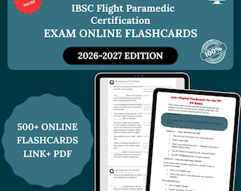 Tarjetas de estudio FPC 2026 / Tarjetas de estudio para paramédicos de vuelo / Tarjetas de estudio para paramédicos / Más de 500 tarjetas de estudio en línea / Tarjetas de estudio para paramédicos de vuelo