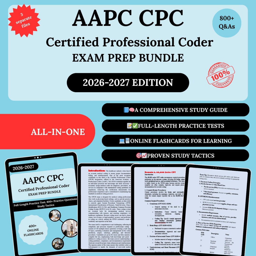 Cpc Prep Bundle 2026 | Cpc Exam Guide | Cpc Study Guide | Cpc Exam ...