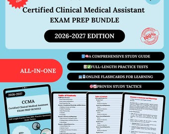 Ccma Prep Bundle 2026 | Ccma Study | Nha Ccma Study Guide | Certified Clinical Medical Assistant Exam | Certified Clinical Medical Assistant