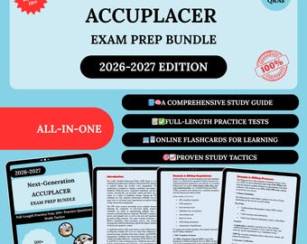 Accuplacer Prep Bundle 2026 | Accuplacer Exam | Accuplacer 2026 | Accuplacer Study Guide | College Accuplacer Study | Accuplacer Test