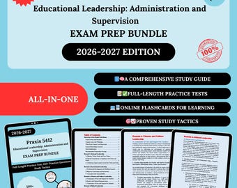 Pack de préparation Praxis 5412 2026 | Praxis Leadership pédagogique | Praxis 5412 | Examen Praxis 5412 | Guide d'étude Praxis 5412 | Examen Praxis