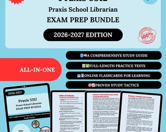 Praxis 5312 Prep Bundle 2026 | Praxis School Librarian | Praxis School Librarian Exam | Praxis 5312 | Praxis 5312 Exam | Praxis Exam
