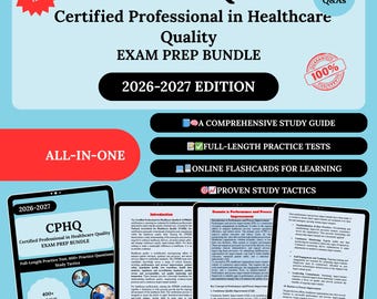 Paquete de preparación para el examen CPHQ 2026 / Guía de estudio CPHQ / Examen CPHQ / CPHQ / Profesional certificado en calidad de la atención médica / Preparación para el examen CPHQ / Estudio CPHQ