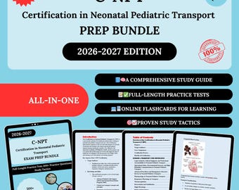 Paquete de preparación C-NPT 2026 / Examen Cnpt / Transporte neonatal pediátrico / Enfermera de transporte neonatal pediátrico / Cnpt / Guía de estudio Cnpt / Pediátrico