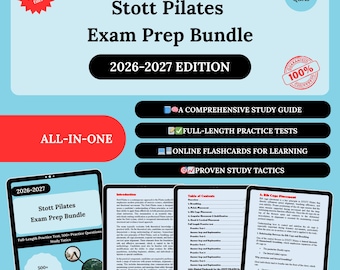 Paquete de preparación para el examen de Pilates de Stott 2026 / Examen de Pilates de Stott / Pilates de Stott / Examen de Pilates / Guía de estudio de Pilates / Guía de estudio de Pilates de Stott / Stott