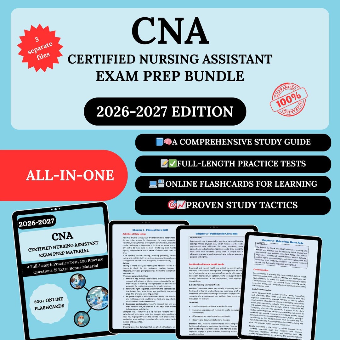 Cna Prep Bundle 2026 | Cna Exam | Cna Study Guide | Cna Clinical Skills ...