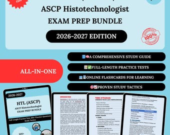 Paquete de preparación para el examen HTL 2026 / Examen HTL / Apuntes de histotecnología / Guía de estudio de histotecnología / Examen de histotecnología / Histotecnólogo / HTL