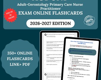 Tarjetas de estudio Agpcnp 2026 / Estudio NP / Tarjetas de estudio Agpcnp en línea / Más de 350 tarjetas de estudio / Examen Agpcnp / Repaso para el examen de certificación Agpcnp / Examen predictivo Agpcnp