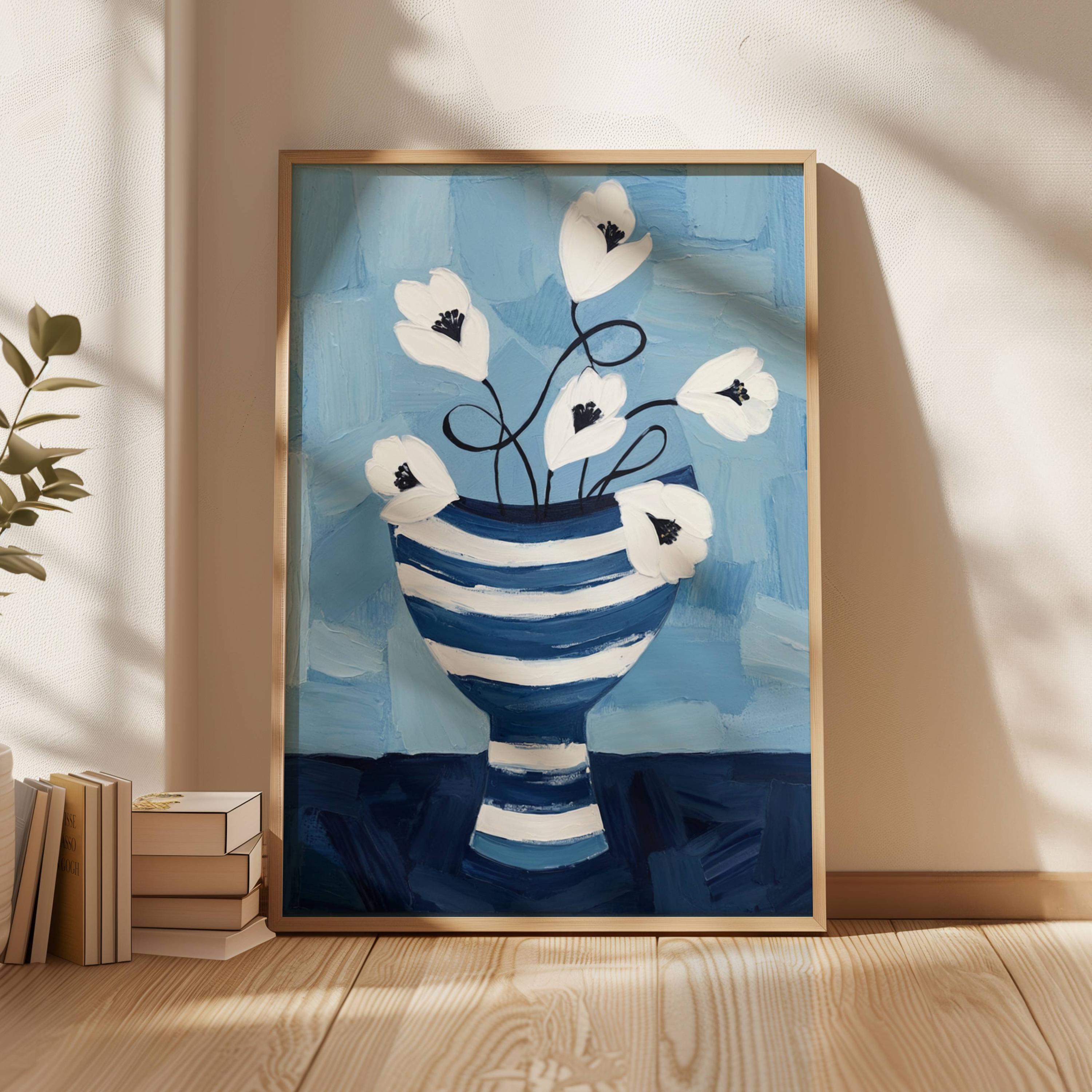 Blue Striped Vase - Etsy