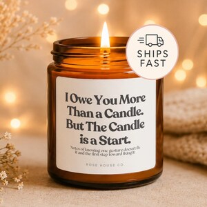 Te debo más que una vela / Regalo de disculpa para ella / Regalo de reconciliación considerado / Vela para reparar la amistad / Regalo con mensaje sincero
