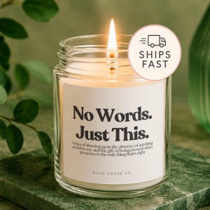Sin palabras, solo esta vela de condolencias / Regalo considerado para el duelo / Regalo en memoria de la pérdida de un ser querido / Vela de condolencia y empatía
