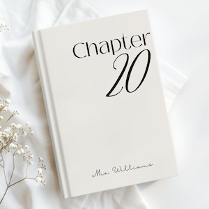 20th Birthday Journal, Chapter Twenty Keepsake Notebook for Milestone Celebration, Elegant Minimalist Hardcover Journal & Diary Gift for Her