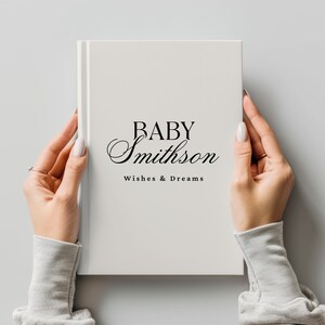 Personlig gästbok för babyshower, babyminnesdagbok, anpassad välkomstbok för baby, inbunden anteckningsbok med önskningar och drömmar
