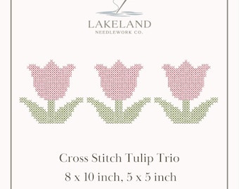 Tulip Trio Cross Stitch Machine Embroidery Design