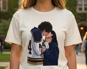 Garrett and Hannah Kiss Shirt | Off Campus Couple Tee | Hockey Romance Gift for Her | The Deal Fan