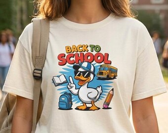 Back to School Duck Shirt | Cute Duck T-Shirt | First Day of School Tee | Funny Student Shirt | School Gift