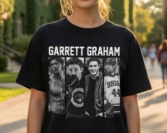 Garrett Graham Shirt | Off Campus Merch | Vintage BW Panel Tee | Briar 44 Hockey Romance Gift for Her