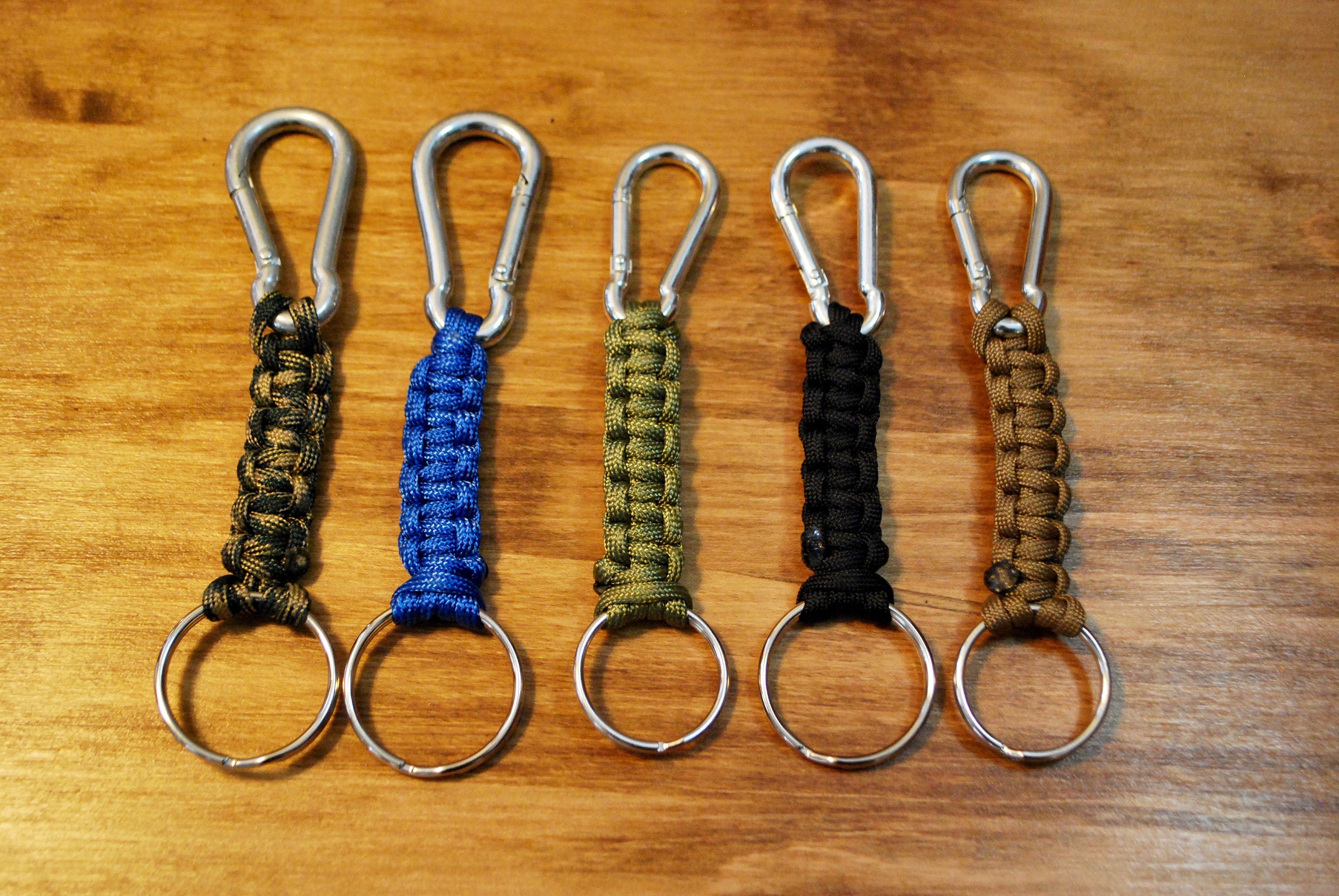 Paracord cobra weave keychain with carabiner Etsy