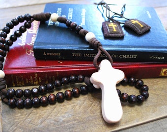 Carmelite's Rosary- Hand Made Rugged Durable Wooden Paracord Rosary