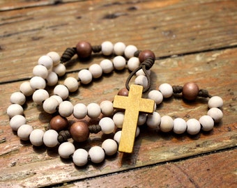 Small Rustic Wooden Rosary - Pocket Rosary (not wearable)