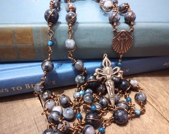 Saint James Vintage Style Wire Wrapped Unbreakable Rosary