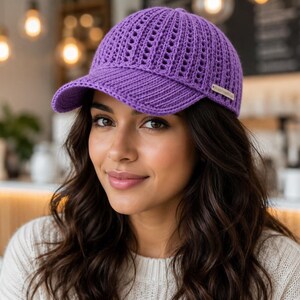 Patron PDF de casquette de baseball au crochet – Tutoriel pour créer un chapeau à bord – Facile à réaliser – Accessoire à télécharger instantanément