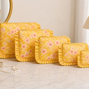Zipper Pouch Digital Pattern PDF | Ruffled Cosmetic Bag Sewing Pattern | Zipper Box Pouch DIY | Beginner Friendly | Instant Download A4