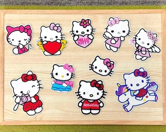 Parches termoadhesivos de Hello Kitty, parches termoadhesivos de Hello Kitty, parches para chaquetas, parches con logo para la espalda, parches para sombreros