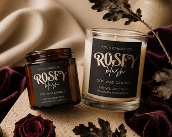 Custom Candle Labels, Luxury Minimalist Design, Elegant Matte Glossy Sticker, Circle and Square Labels