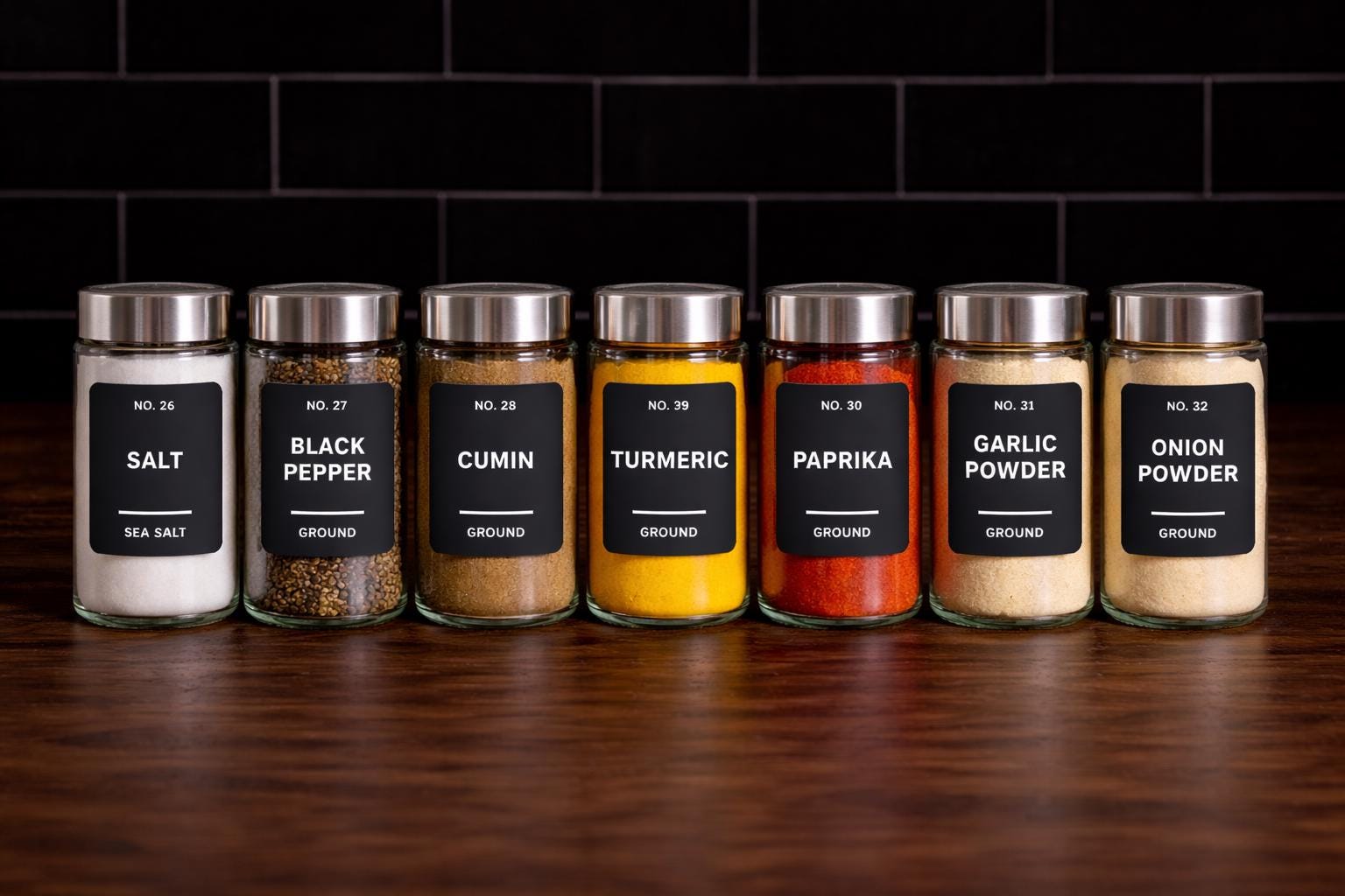 Custom Pantry Labels - Dark Minimalist Kitchen Stickers - Waterproof ...