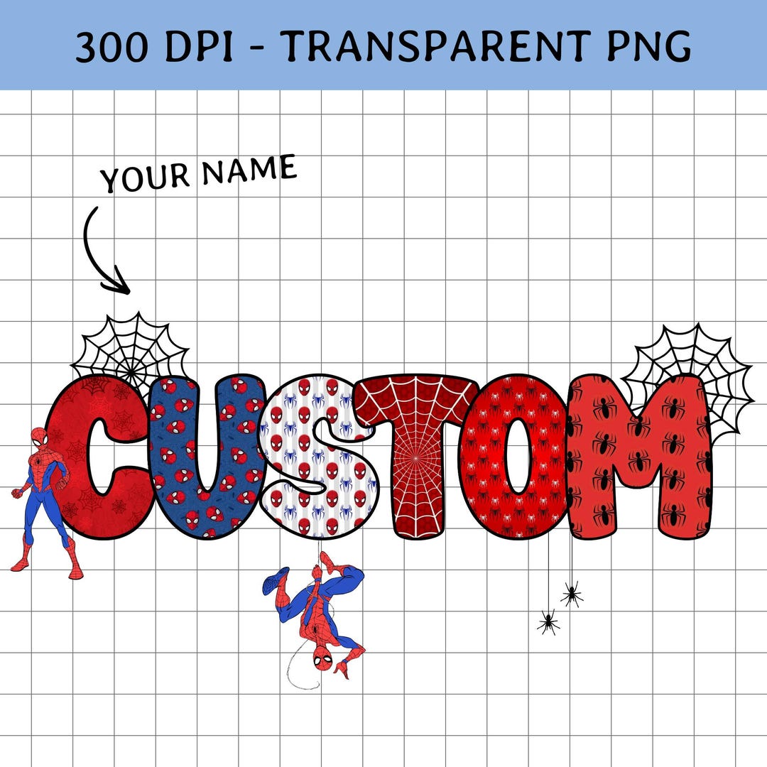 Spider Byte Name Text Custom Spider Name PNG, Personalized Kids Design (PNG Digital Download ...