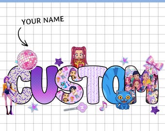 Custom Kpop Demon Hunters Name Art | Personalized PNG (Digital Download)