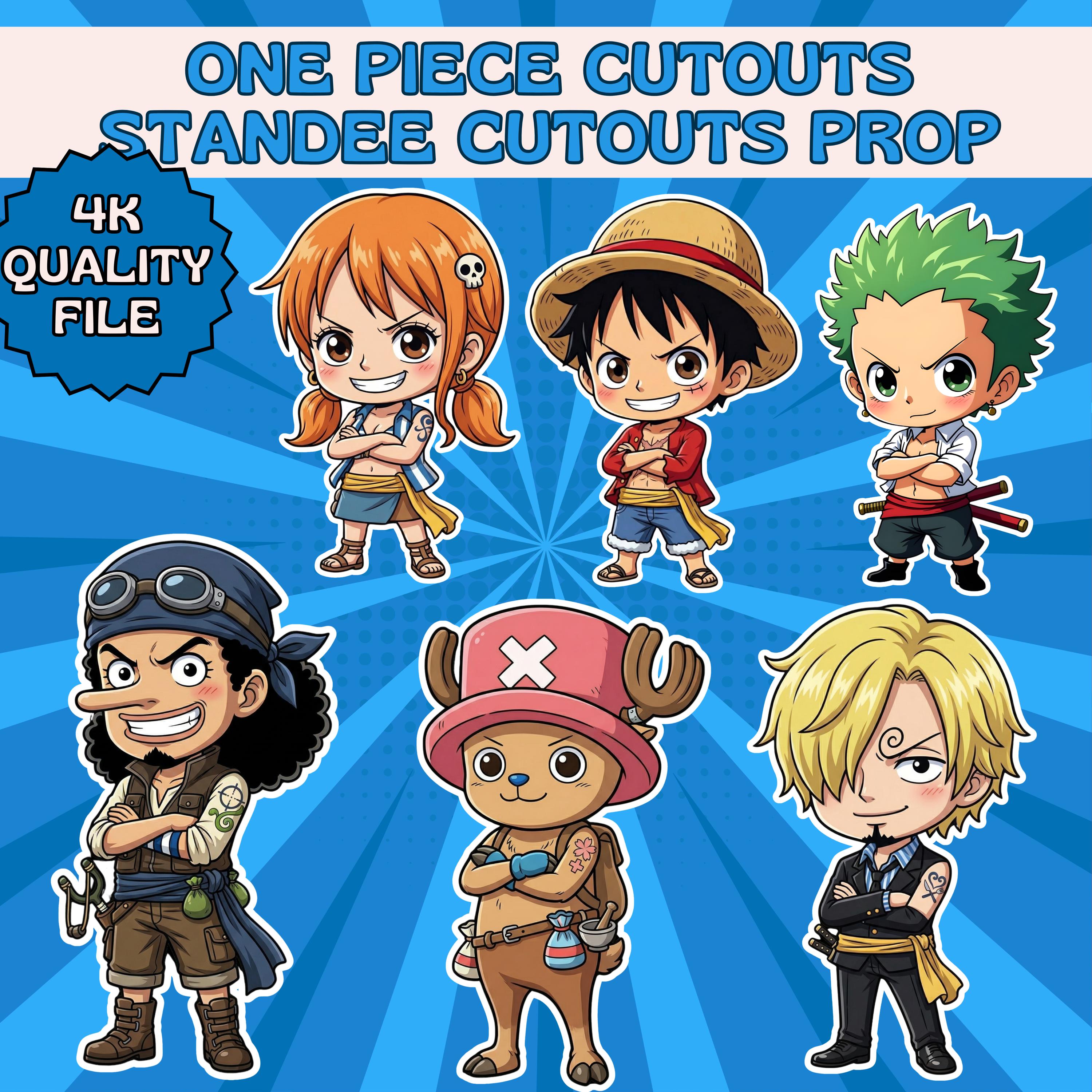 One Piece Standee Cutouts PNG & PDF 4K | Party Props 34x72in - Etsy