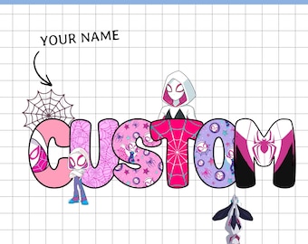Personalized Spider Girl Name PNG, Custom Superhero Design (Digital Download)