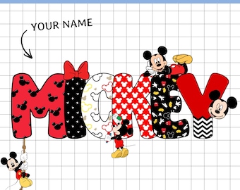 PNG personalizado con nombre de Mickey Mouse, PNG personalizado de cumpleaños de Mickey, PNG con nombre de Disney