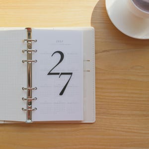 2027 Dashboard Overlay | 2027 Calendar Insert Divider | A5 Personal A6 A7 A8 Size | 6 Ring Binder Planner | Minimalist Planner Accessories