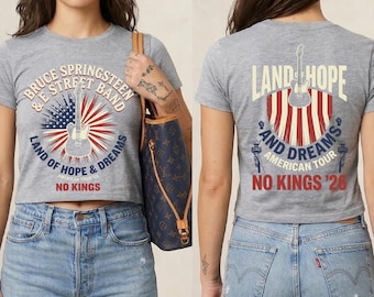 Bruce Springsteen E Street Band Shirt Land of Hope and Dreams American Tour 2026 No Kings Tee, Rock Music Fan Gift, Vintage Concert Merch