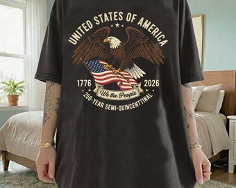 USA Semiquincentennial 2026 T-Shirt, Red White & 250 Graphic Tee