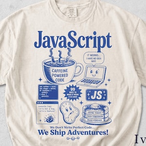 Funny JavaScript Shirt | Retro Coding Graphic Tee | Programmer Gift, Developer Humor Unisex T-Shirt 4QXJL8