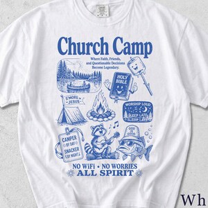 Church Camp Shirt | Retro Funny Faith Tee | Christian Summer Camp Gift 5ARQXL image 3