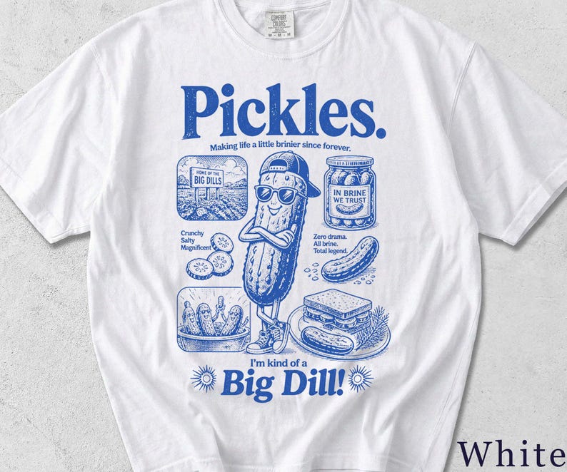 Funny Pickle Shirt, Retro Pickles Graphic Tee, Food Lover Gift, Unisex T-Shirt BFCN4V image 3
